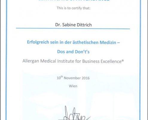 Diplom Ästhetische Medizin - dos and don'ts