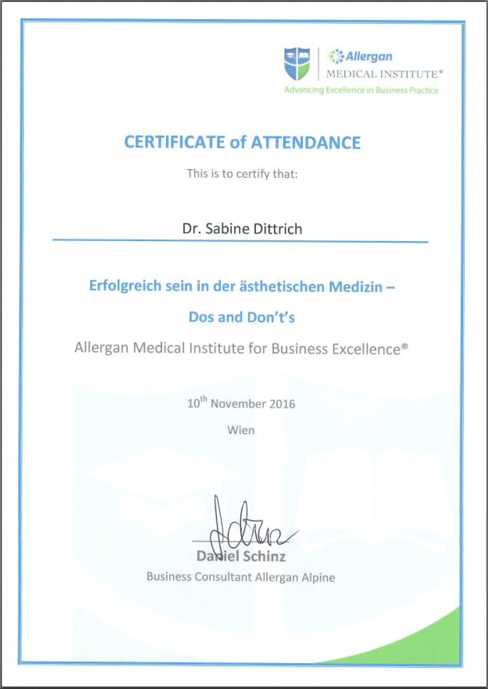 Diplom Ästhetische Medizin - dos and don'ts