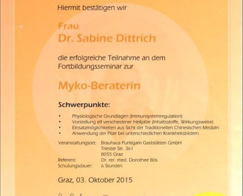 Diplom Myko-Beraterin / Heilpilz-Beraterin